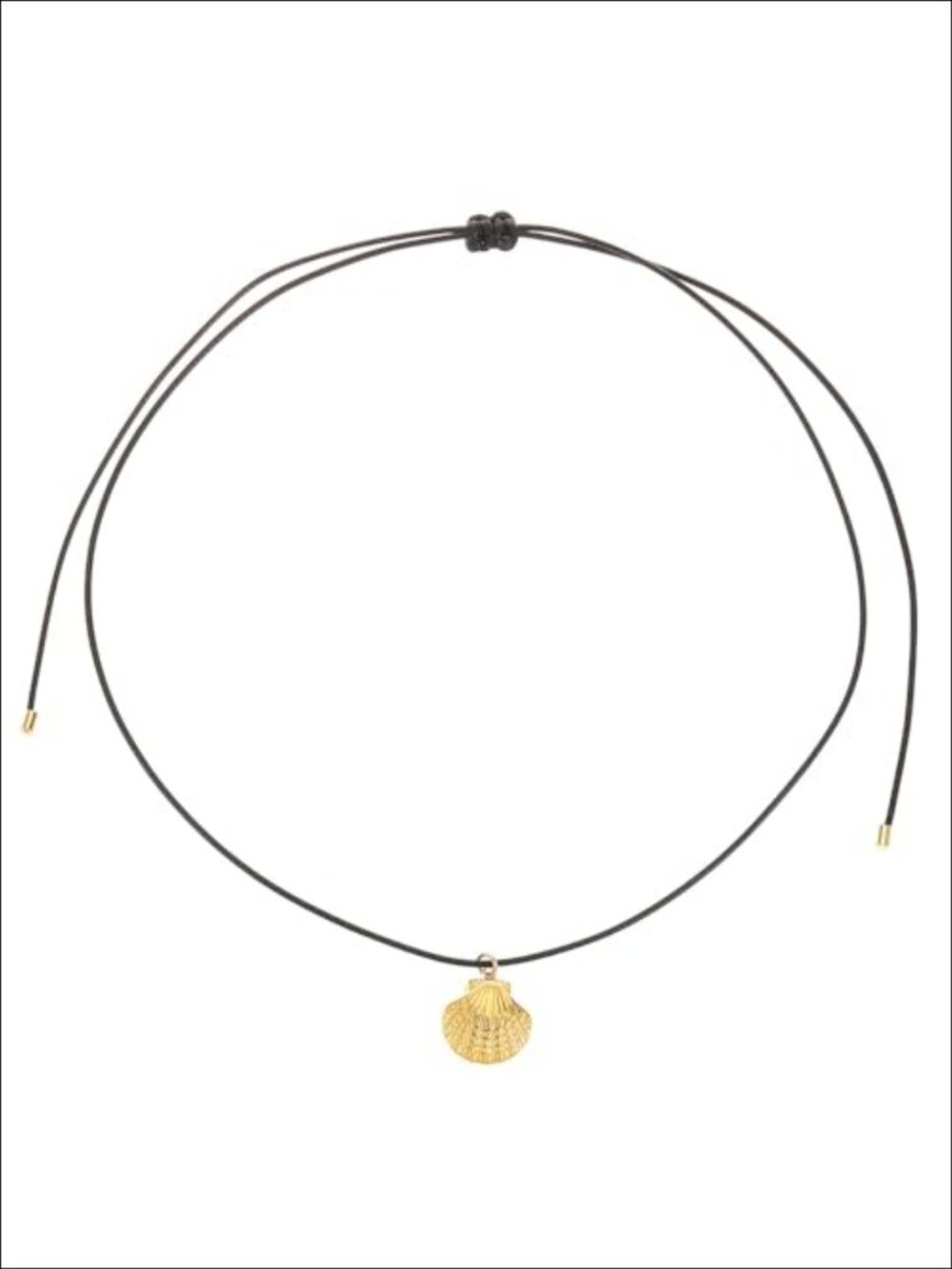 Seashell Pendant Necklace Stainless Steel 18k Golden Plated Leather Cord